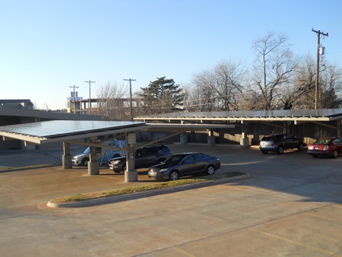Solar on banking commision covered parking.